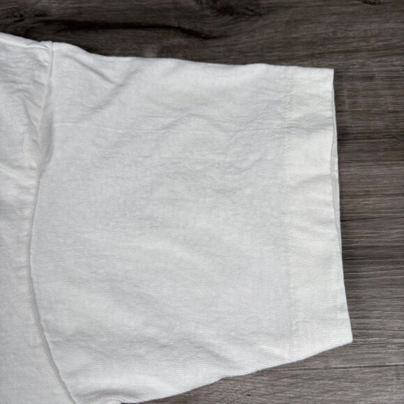 American Flag ‘God Bless Our Troops’ Patriotic White T-Shirt Large Single Stitch - Picture 14 of 16